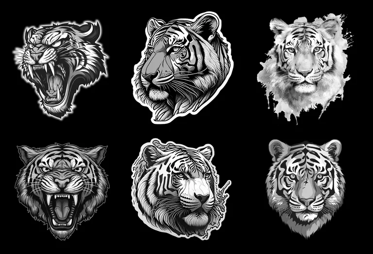 Гравировка животного на памятнике: Тигры