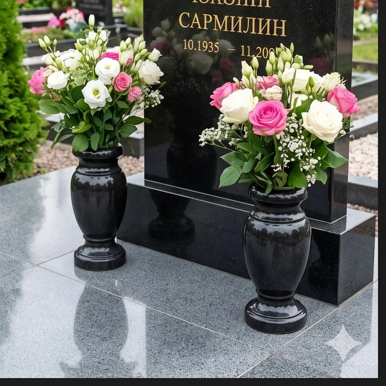Гранитные вазы для цветов на участке в Рязани