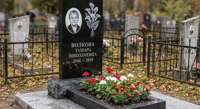 Памятник с гравировкой калл — выполненная работа «Волкова» в Рязани