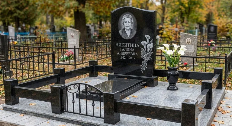Памятник с гравировкой калл — выполненная работа «Никитина» в Рязани