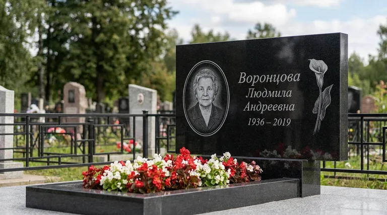 Памятник с гравировкой калл — выполненная работа «Воронцова» в Рязани