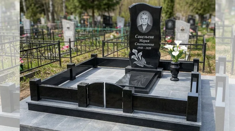 Памятник с гравировкой калл — выполненная работа «Савельева» в Рязани
