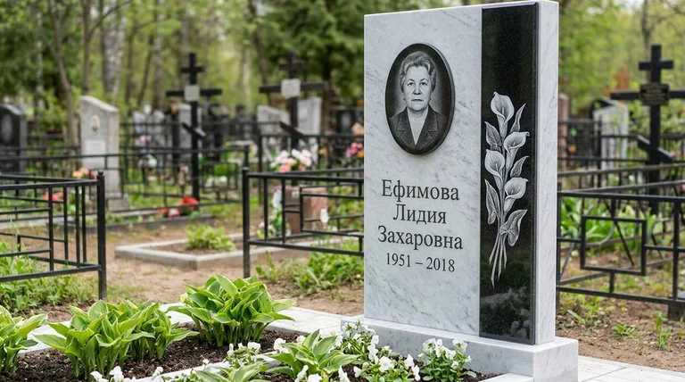 Памятник с гравировкой калл — выполненная работа «Ефимова» в Рязани