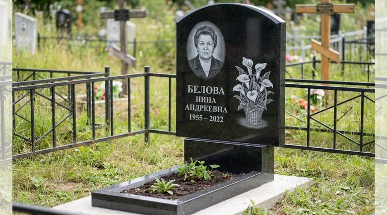 Памятник с гравировкой калл — выполненная работа «Белова» в Рязани