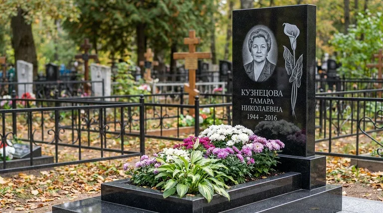 Памятник с гравировкой калл — выполненная работа «Кузнецова» в Рязани