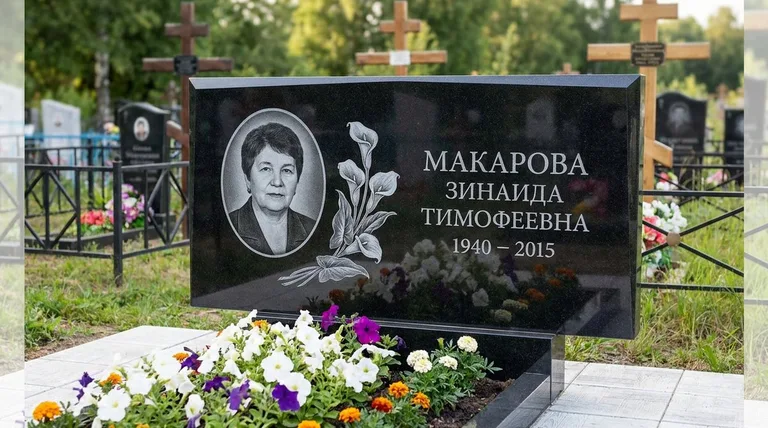 Памятник с гравировкой калл — выполненная работа «Макарова» в Рязани