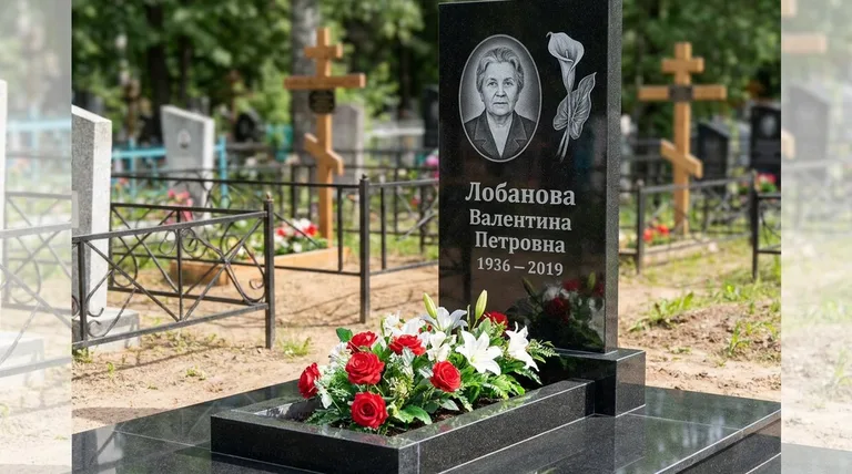 Памятник с гравировкой калл — выполненная работа «Лобанова» в Рязани