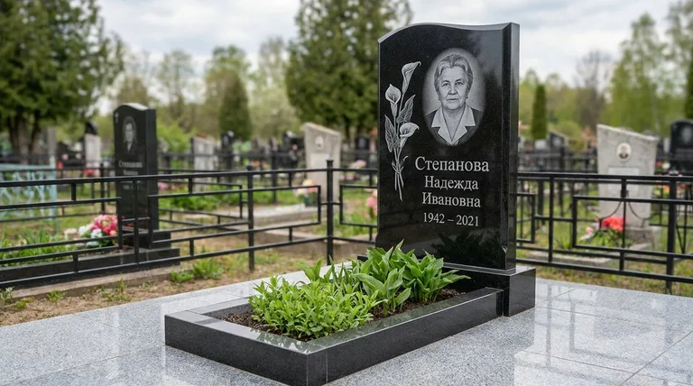 Памятник с гравировкой калл — выполненная работа «Степанова» в Рязани
