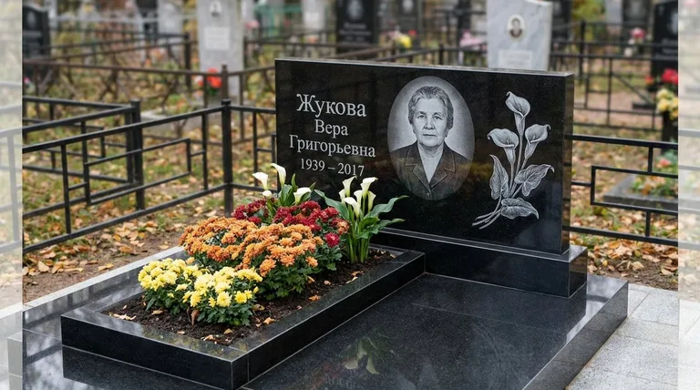 Памятник с гравировкой калл — выполненная работа «Жукова» в Рязани