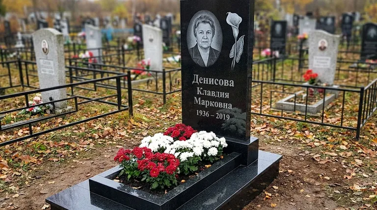 Памятник с гравировкой калл — выполненная работа «Денисова» в Рязани