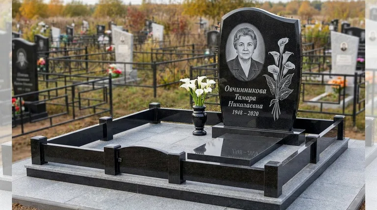 Памятник с гравировкой калл — выполненная работа «Овчинникова» в Рязани