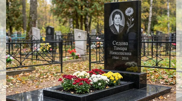 Памятник с гравировкой ромашек — выполненная работа «Седова» в Рязани