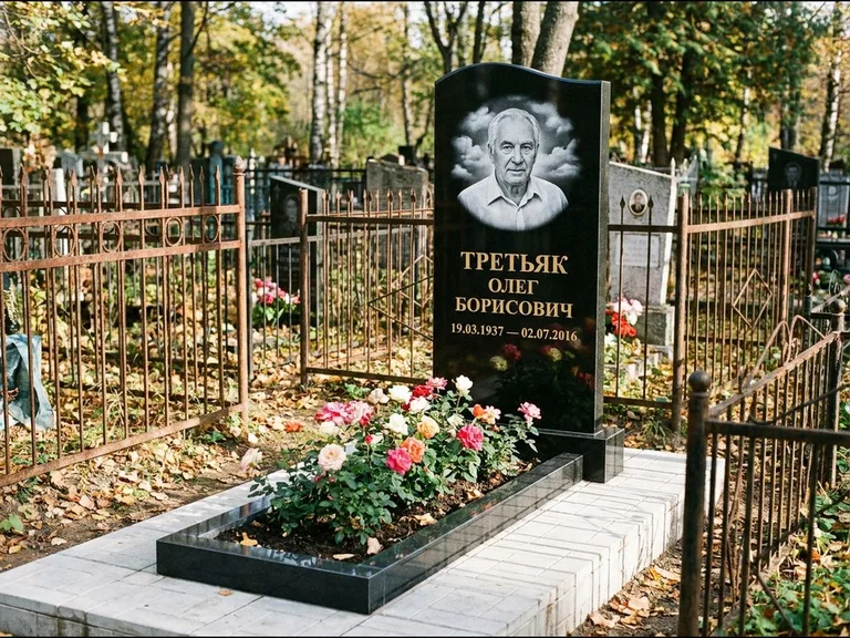 Гравировка портрета на чёрном граните — выполненная работа 23 в Рязани