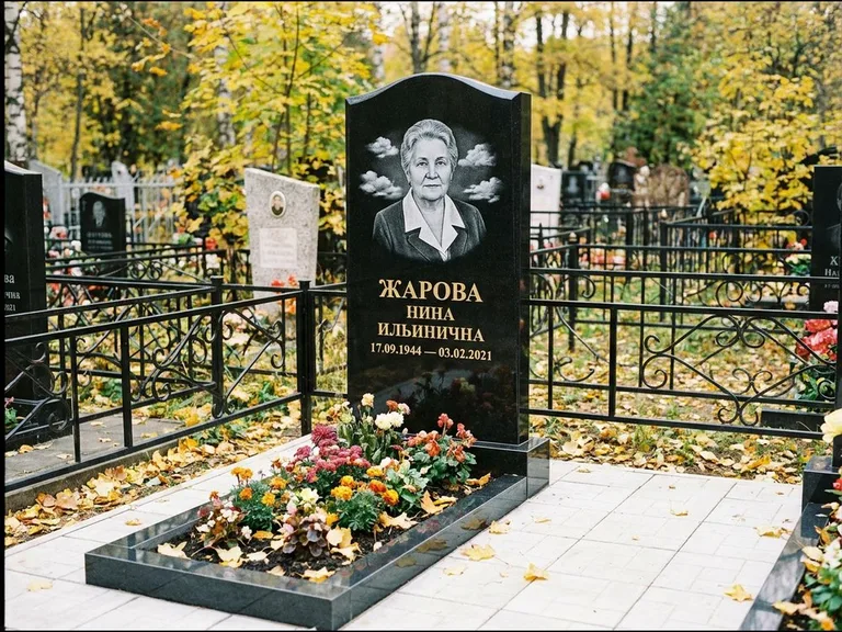 Гравировка портрета на чёрном граните — выполненная работа 2 в Рязани