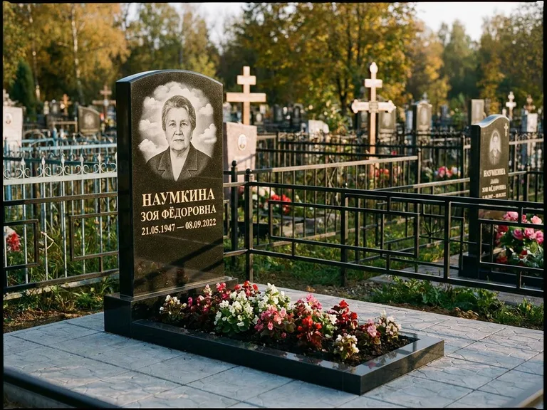 Гравировка портрета на чёрном граните — выполненная работа 30 в Рязани