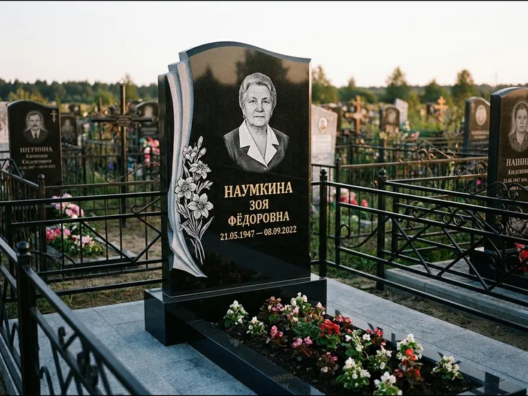 Гравировка портрета на чёрном граните — выполненная работа 6 в Рязани
