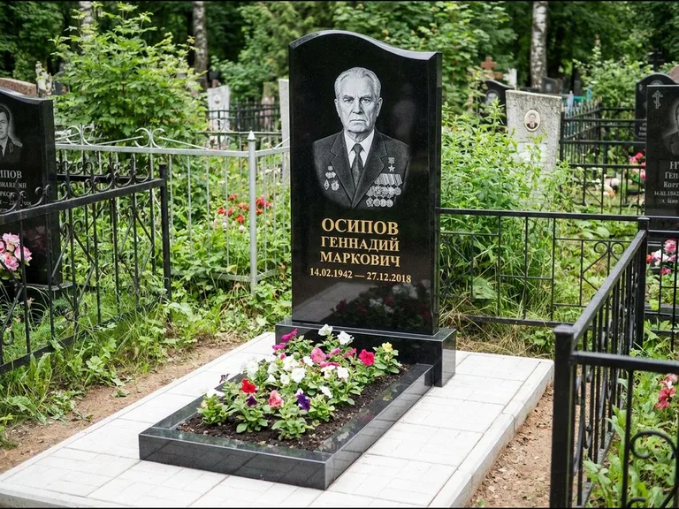 Гравировка портрета на чёрном граните — выполненная работа 7 в Рязани