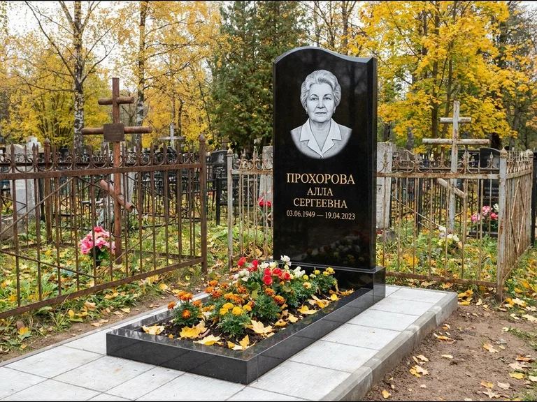 Гравировка портрета на чёрном граните — выполненная работа 8 в Рязани