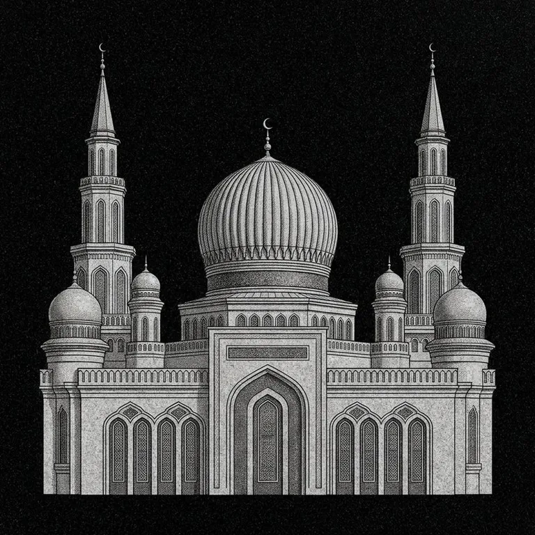 Эскиз: Соборная (фотореализм) — ребристый купол и минареты в Рязани