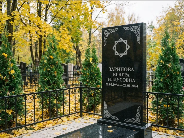 Мусульманский памятник — руб аль-хизб с восточной плетёнкой, работа «Зарипова» в Рязани