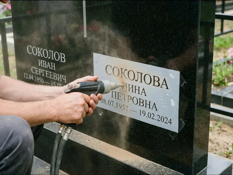 Догравировка ФИО и дат — гравировка с выездом на кладбище в Рязани