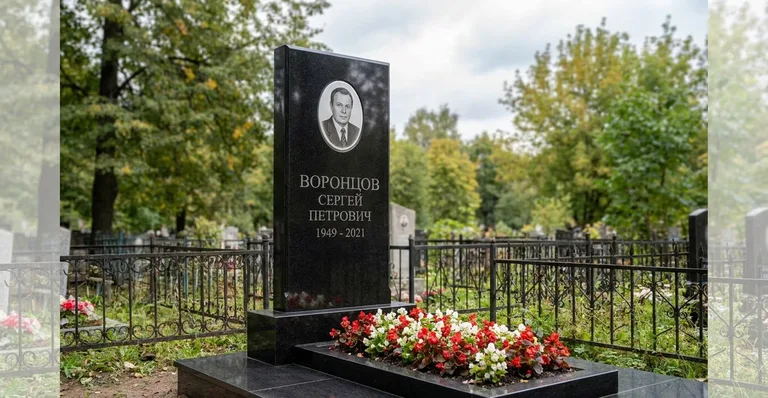 Гранитный памятник с портретом, Памятники мастерской «Мастер Каменев» на кладбищах Москвы