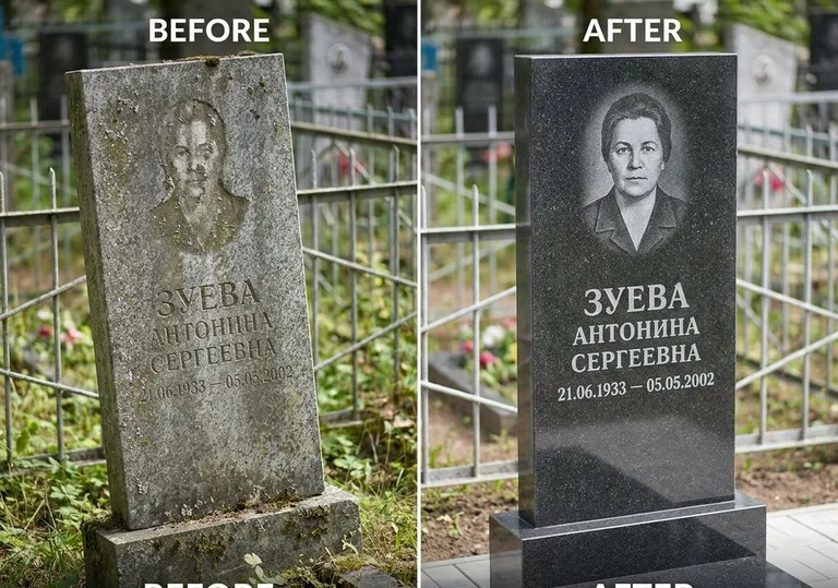 Восстановление сколов кромки гранита: до и после в Рязани