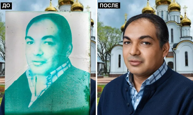Ретушь фото на памятник — цветокоррекция и колоризация: до и после в Рязани