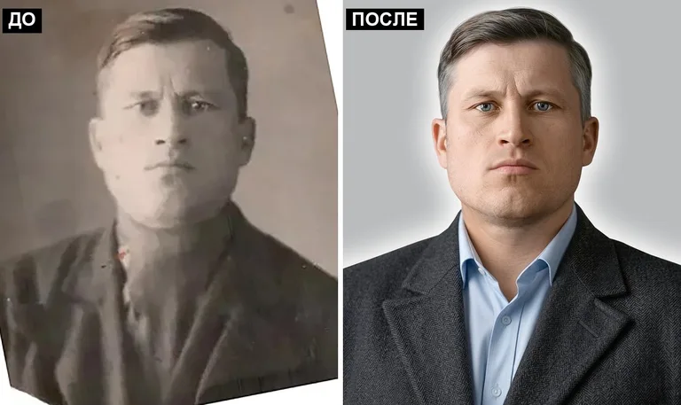 Ретушь фото на памятник — замена одежды: до и после в Рязани