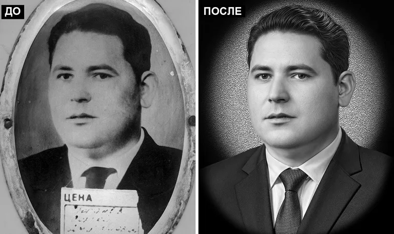Ретушь фото на памятник — реставрация фотографии: до и после в Рязани