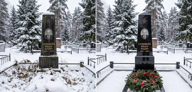 Уборка старого памятника до и после в Рязани