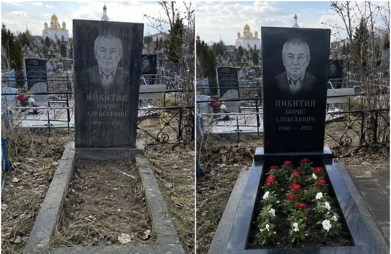 Диптих №3: покраска оградки и прополка цветника с тюльпанами — до и после в Рязани