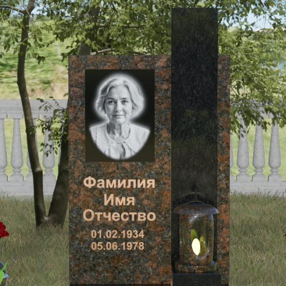 Вертикальный гранитный памятник на могилу во Владивостоке, гранит Дымовский