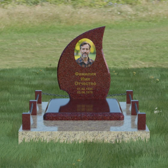 Гранитный памятник для одного в Ставрополе, гранит Лезниковский, вид 2