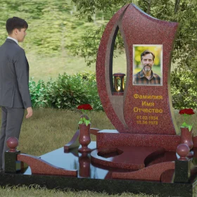Гранитный вертикальный мемориал без креста - П078