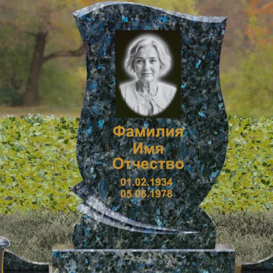 Гранитный памятник для одного во Владивостоке, гранит Блю Перл