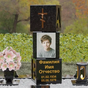 Памятник с крестом вертикальный, гранитный - П142