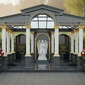 Элитный комбинированный памятник без креста - ПН336