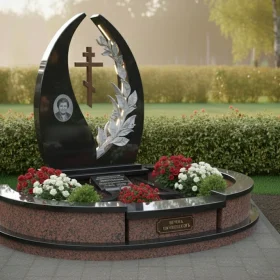 Православный элитный гранитный памятник с крестом - ПН374