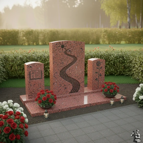 Гранитный мемориальный комплекс для одного в Рязани, гранит Лезниковский