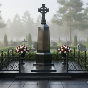 Элитный Вертикальный Памятник на Одного - ПН677