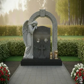 Православный комбинированный памятник на двоих - ПН713
