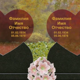 Горизонтальный гранитный/стеклянный памятник - П251
