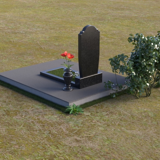 Элегантная стела с фигурным обрамлением, гранит Габбро-диабаз, вид 4