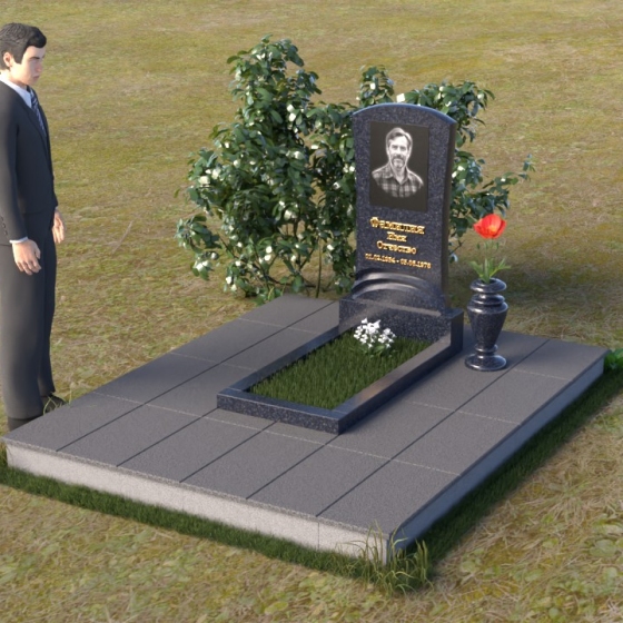 Памятник вертикальный из различных пород камня в Тольятти