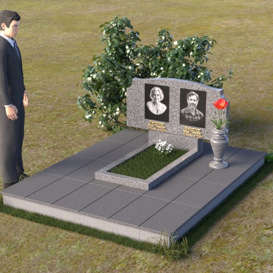 Горизонтальное надгробие с изогнутой аркой, в Якутске