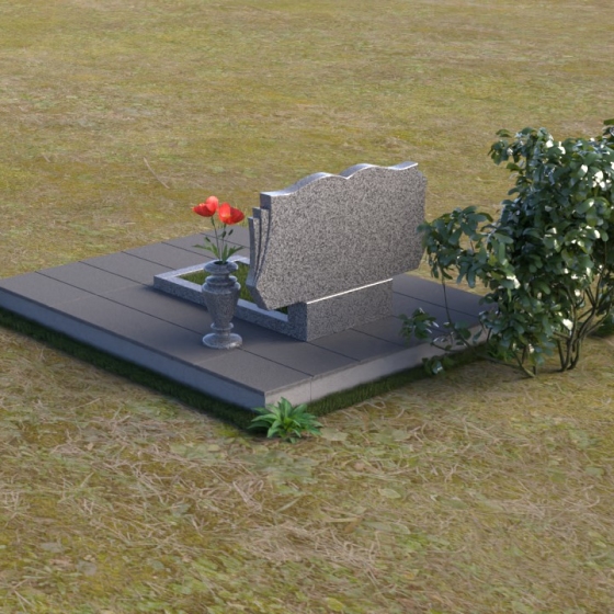 Фигурный памятник — волна из гранита, гранит Мансуровский, вид 4