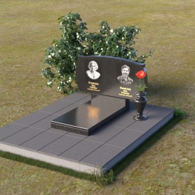 Горизонтальный памятник ПГ124 из гранита/мрамора