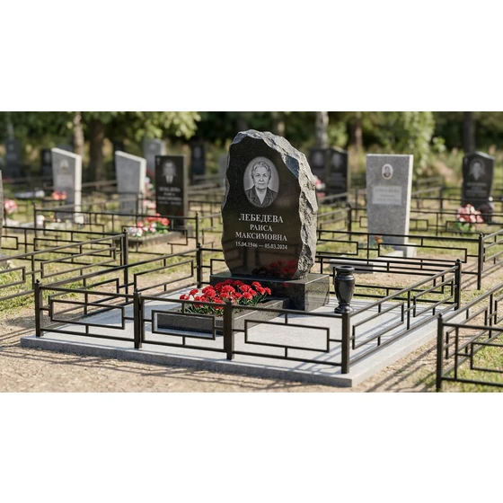 Гранитный памятник в виде скалы