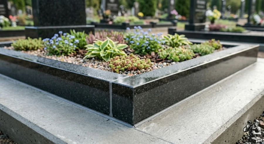 cvetnik-na-mogilu-iz-granita-s-zhivymi-rasteniyami